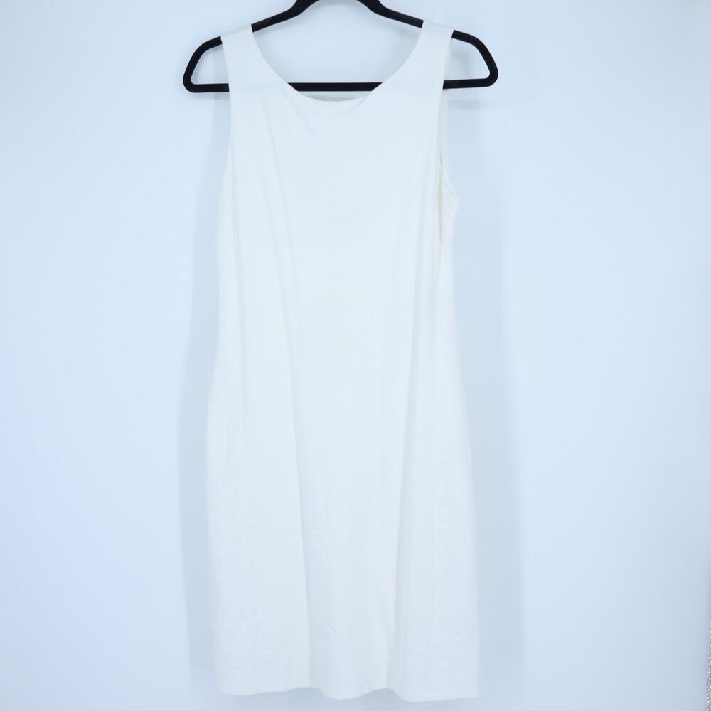 Desigual Embroidered Tank Dress White Knee Length Casual Women's M